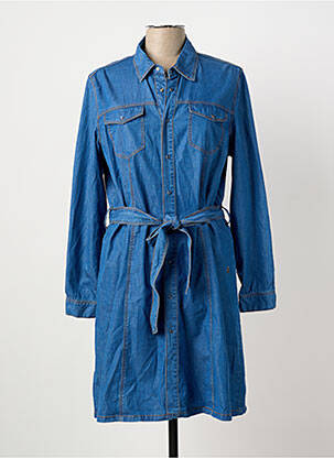 Robe mi-longue manches longues manches longues bleu SOULMATE femme