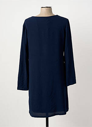 Robe courte coupe fluide manches longues bleu POUSSIERE D'ETOLE femme