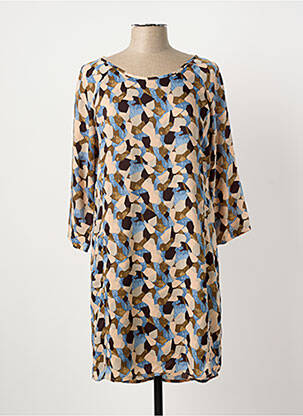 Robe courte fermeture zippée au dos manches longues beige MISMASH femme