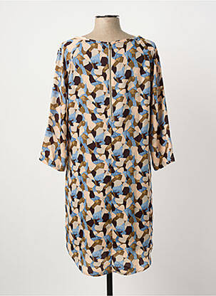 Robe courte fermeture zippée au dos manches longues beige MISMASH femme