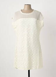 Robe mi-longue manches courtes manches courtes blanc KOCCA femme
