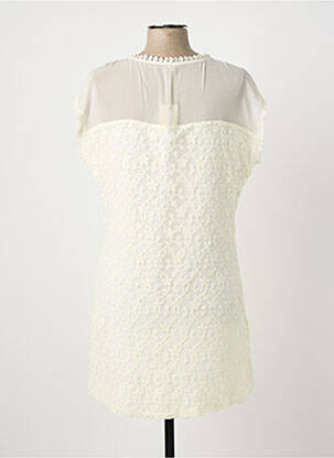 Robe mi-longue manches courtes manches courtes blanc KOCCA femme