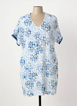 Robe courte manches courtes manches courtes bleu SUNCOO femme