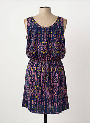 Robe mi-longue imprimé fantaisie fines bretelles violet LOLA ESPELETA femme