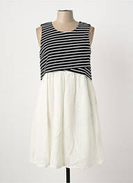 Robe mi-longue imprimé fantaisie sans manche noir SUNCOO femme