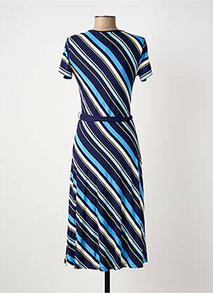 Robe mi-longue manches courtes manches courtes bleu FRANSA femme