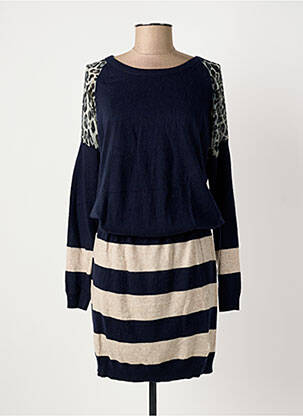 Robe pull coupe droite manches longues bleu GAUDI femme
