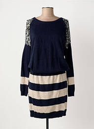 Robe pull coupe droite manches longues bleu GAUDI femme
