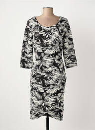 Robe mi-longue manches 3/4 manches 3/4 noir FRANSA femme