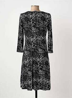 Robe mi-longue imprimé fantaisie manches longues noir LES FILLES DE NEAUX femme