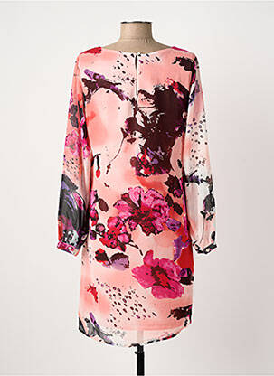 Robe mi-longue coupe fluide manches longues rose FRANSA femme