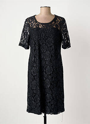 Robe mi-longue manches courtes manches courtes noir SOULMATE femme