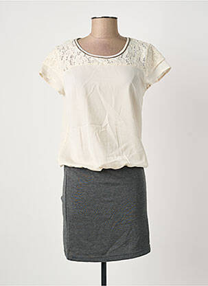 Robe mi-longue manches courtes manches courtes gris LOLA ESPELETA femme