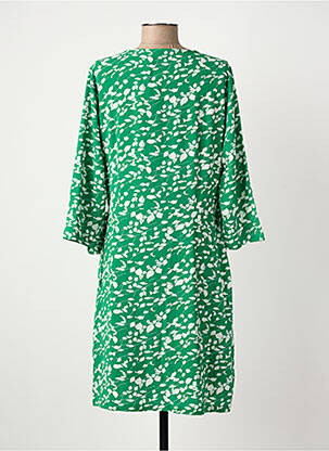 Robe mi-longue imprimé fantaisie manches longues vert FRANSA femme