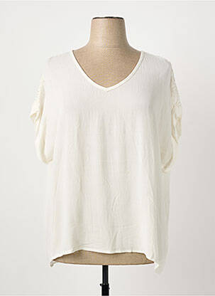Top coupe fluide manches courtes blanc SOULMATE femme