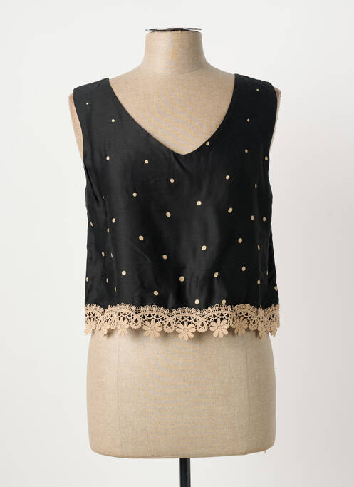 Top imprimé fantaisie sans manche noir PAUL BRIAL femme