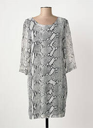 Robe mi-longue manches 3/4 manches 3/4 gris FRANSA femme