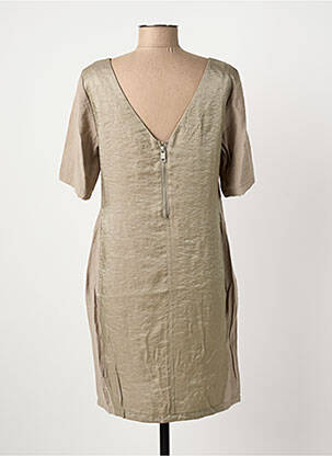 Robe courte fermeture zippée au dos manches courtes beige FRANSA femme