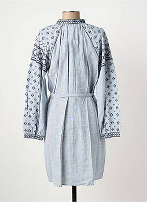 Robe mi-longue manches longues manches longues bleu SUNCOO femme