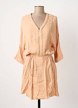 Robe mi-longue manches 3/4 manches 3/4 orange SUNCOO femme