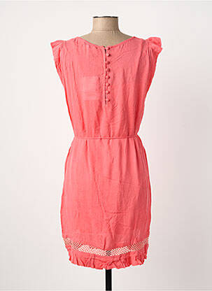 Robe mi-longue manches courtes manches courtes orange SUNCOO femme