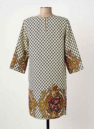 Robe courte manches 3/4 manches 3/4 beige SUNCOO femme