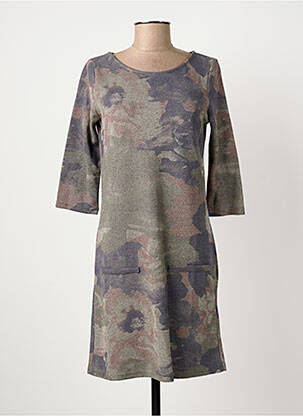 Robe mi-longue manches 3/4 manches 3/4 bleu MISMASH femme