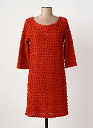 Robe pull coupe droite manches longues orange MISMASH femme