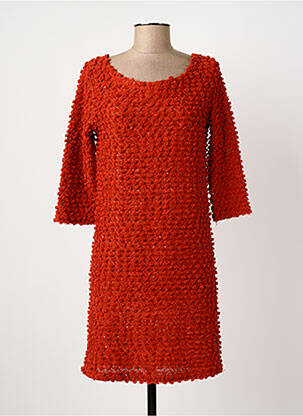 Robe pull coupe droite manches longues orange MISMASH femme
