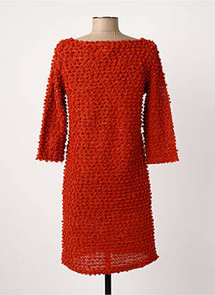 Robe pull coupe droite manches longues orange MISMASH femme