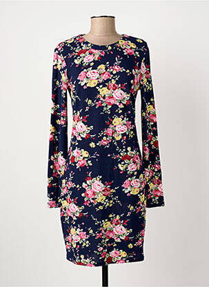 Robe mi-longue imprimé fleurs manches longues bleu MISMASH femme