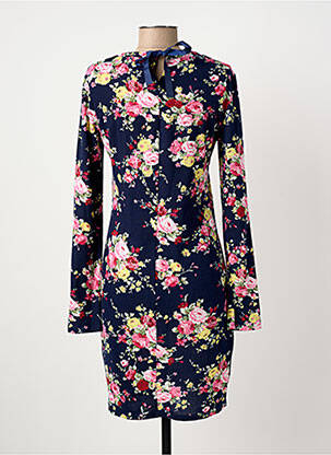 Robe mi-longue imprimé fleurs manches longues bleu MISMASH femme