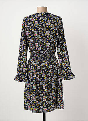 Robe mi-longue imprimé fleurs manches longues bleu KAPORAL femme