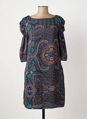 Robe mi-longue manches 3/4 manches 3/4 bleu MISMASH femme