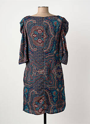 Robe mi-longue manches 3/4 manches 3/4 bleu MISMASH femme