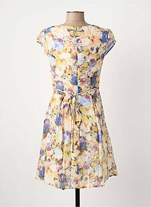 Robe mi-longue imprimé fantaisie sans manche jaune MISMASH femme