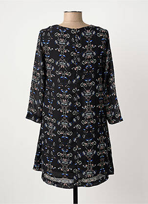 Robe courte fermeture zippée au dos manches longues noir SUNCOO femme
