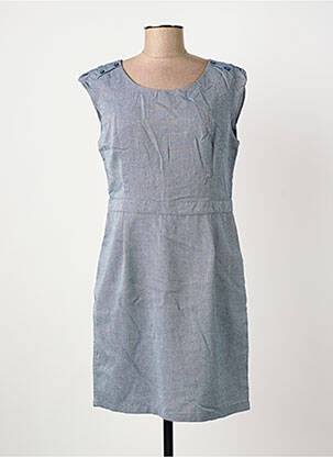 Robe courte fermeture zippée au dos manches courtes bleu LOLA ESPELETA femme