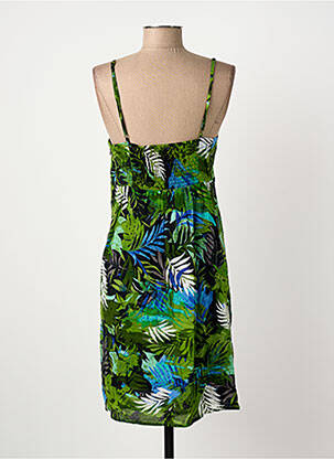 Robe mi-longue imprimé fantaisie fines bretelles vert SCHOOL RAG femme