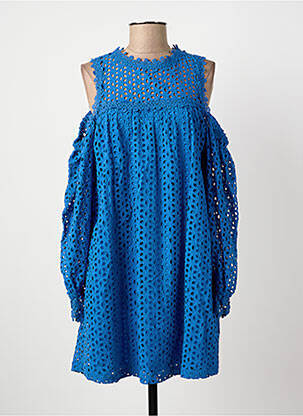 Robe courte manches longues manches longues bleu SUNCOO femme