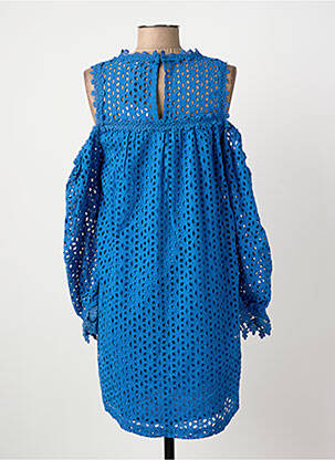 Robe courte manches longues manches longues bleu SUNCOO femme