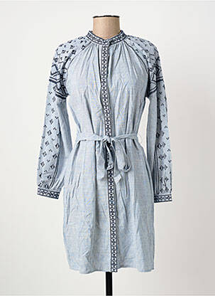 Robe courte manches longues manches longues bleu SUNCOO femme