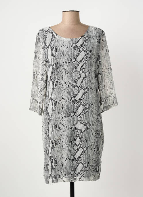 Robe mi-longue manches 3/4 manches 3/4 gris FRANSA femme