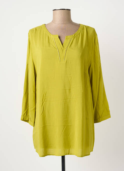 Blouse tissage popeline manches 3/4 vert BETTY BARCLAY femme