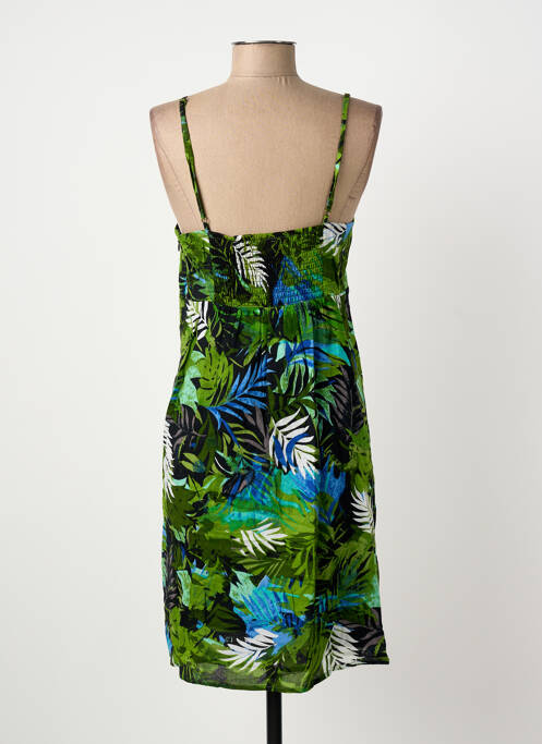 Robe mi-longue tissage popeline fines bretelles vert SCHOOL RAG femme