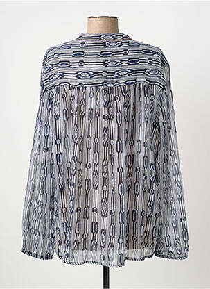 Blouse légère et transparente manches longues bleu FRANSA femme