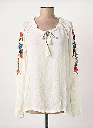 Blouse légère et transparente manches longues blanc FRANSA femme