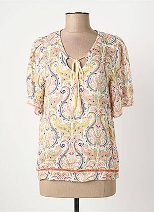Blouse tissage popeline manches courtes beige LOLA ESPELETA femme