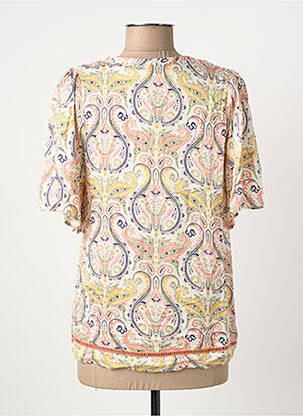 Blouse tissage popeline manches courtes beige LOLA ESPELETA femme