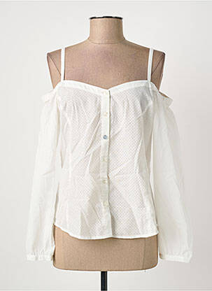 Top coupe cintrée manches longues blanc LOLA ESPELETA femme
